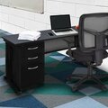 Fusion Pedestal Desk, 24 D, 72 W, 29 H, Grey, Wood|Metal MSP7224GY